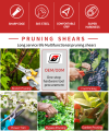 High Quality Lawn and Garden Stainless Steel Blades Pruning Shears, Lawn Garden Plants Flower Cutter - Sharp Edges. 