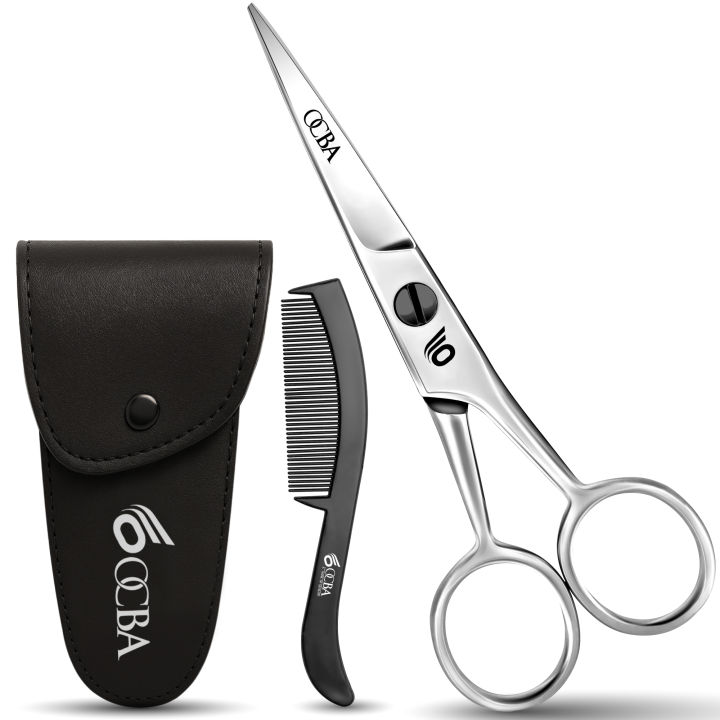 OCBA%20Professional%20Beard%20Scissor%20Barber%20Hairdressing%20Scissors%204.5%20inch%20Stainless%20Steel%20Facial%20Hair%20Cutting%20&%20Mustache%20Beard%20Scissor%20With%20Comb%20-%20Image%202