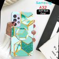 Samsung A32 Back Cover And Pop Socket - Marble 2Gud Soft Case Cover - Green. 