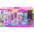 Doll and Dollhouse Portable 1-Story Playset with Pool & Accessories. 