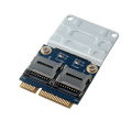 Ecocc 2 SSD HDD for Laptop Dual Micro- SD SDHC SDXC TF to Mini PCIe Memory Card Reader MPCIe. 
