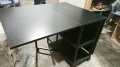 folding dining table with iron base portable. 