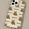 Cartoon Teddy Bear Soft TPU Case for iPhone 15 14 13 12 11 Pro Max XR XS X 8 7 6 6S Plus SE 2020 Shockproof Clear Cover. 