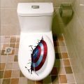 Captain America Vibranium 3d Toilet Stickers Home Decoration Adesivos De Parede Diy Decals Movie Avenger Wall Mural Art. 