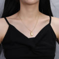 Hot Selling Rich Gold Small Gold Bar Necklace Women's Gold Brick Pendant s925 Sterling Silver Plated Gold Simple Design. 