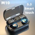 Original M10 & M19 & F9 & Air31 Airbuds Double Wireless Bluetooth Hand Free with Power Bank Earphones White bluetooth ear phone for all cell phones use. 