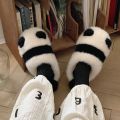 Cozy Soft Winter Panda Slippers Fluffy Animal Panda Plush Slides Cute Thick Sole Girls. 