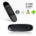 Air Mouse C120 Wireless Keyboard & Fly Air Mouse / Rechargeable / Remote Control / Built in Battery For ( Android, TV, PC, Laptop ).. 