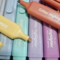 Glitter Highlighters Pen Metallic Effects Fluorescent Highlighter Shinny Under Lighting water Based Ink Chisel Tip With 3 Different Line Tip Water Based Ink Perfect For Writing Hand lettering and Calligraphy | Buy2Enjoy. 