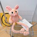 Vibrato with the same net red can be pulled retractable rabbit ears and feet rabbit plush toy girl doll creative doll. 