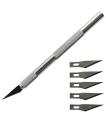 Pen Type Paper Cutter Precision Cutter x-acto knife for Artists pen knife knives Metal Precision Paper Cutting Cutter Art Tool For Craft Set Model Making Carving Scoring Pen Type With 6 Blades For DIY Creator. 