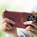 Personalised Customized Name Initials Lambskin Leather Phone Case For iPhone 14 13 12 11 Pro Max Shockproof Soft Luxury Cover. 