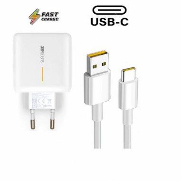 OPPO VOOC Charger Super Fast Charging With 6A Type-C Charging Cable For All Kind Of OPPO Mobile Phones White, Oppo Charger Fast Charger, Super VOOC Charger Super VOOC Power Adapter with Super Fast Charging With 6A Type-C Cable Premium Quality Adaptor