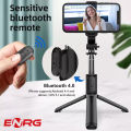 ENRG Selfie Stick With  Wireless Bluetooth Foldable Mini Tripod Stand Mobile Holder With Fill  Shutter Remote Control For IOS Android - Black. 