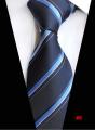 【ALLGOOD】Fashion Mens Striped Tie Classic 8cm Width Polyester Silk Gentleman Formal Necktie For Wedding Business Tie. 