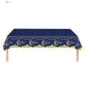 Ramadan Party Tablecloth Eid Moon Star Ramadan Table Cloth Festive Plastic Rectangle Table Cover for Ramadan Kareem Decorations Buyers' Favorite Eid Al-fitr Table Decoration. 