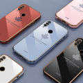 For Huawei Honor 9X Cover + Wrist Strap Fashion Shiny Maple leaf Plating Square Bumper Phone Case Soft TPU Silicone Shockproof Protective Back Cover. 