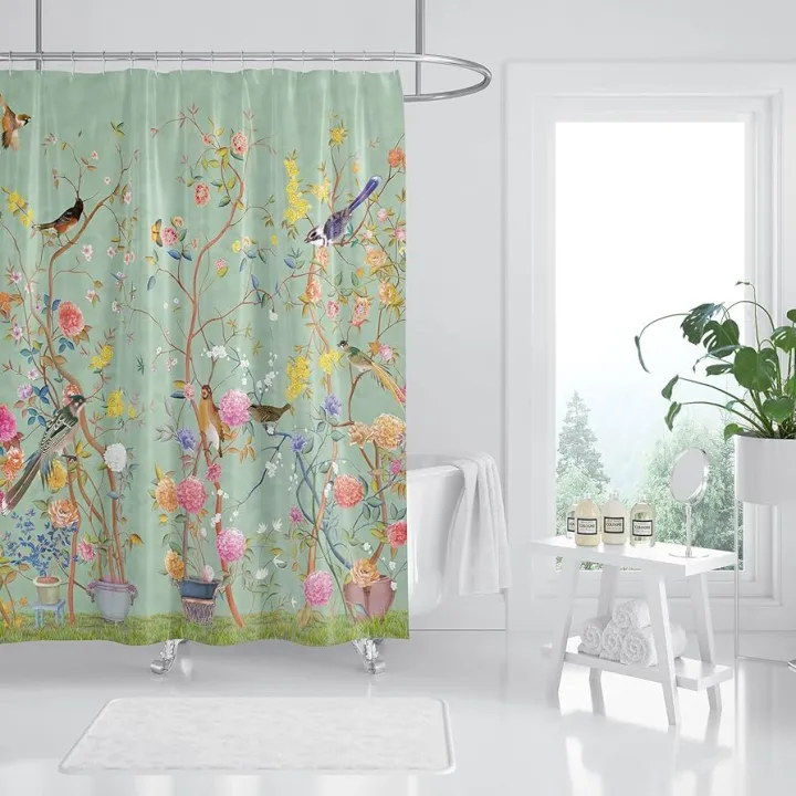 Shower%20Curtain%20Set%20with%2012%20Hooks%20Ring%20Included%20Bathroom%20Curtain%20Bath%20Shower%20Curtain%20Waterproof%20&%20Washable%20-%20Image%203