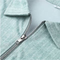 Tee Shirt Turn-Down Collar Men Zipper Neck Business Shirt. 