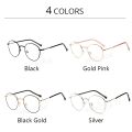 Anti Blue Light Glasses Round Cermin Mata Silau Computer Eyeglasses for Women Men Fashion Metal Frame Specs Korean Style. 