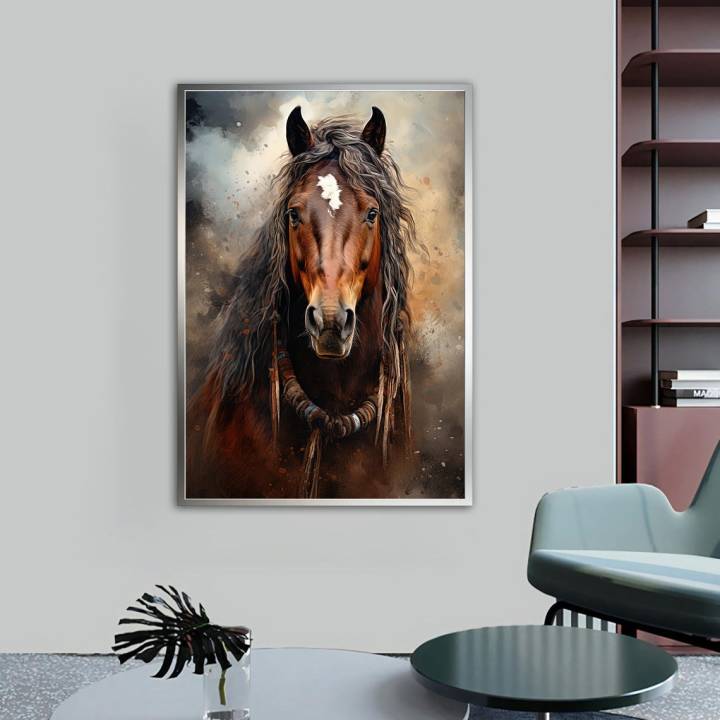 Horse Canvas painting Print, Animal canvas wall art, Modern Home Decor Ideas with wall hanging paintings for Home and Office