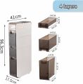 Narrow Slot Storage Cabinet, Toilet Slot Rack, Bathroom Drawer Organizer, Ultra Narrow Lockers, Kitchen Organization (White). 