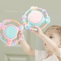 【Happier】 Infant Baby Hand Drum Electric Rattle Music Light Early Education Drum Toy. 