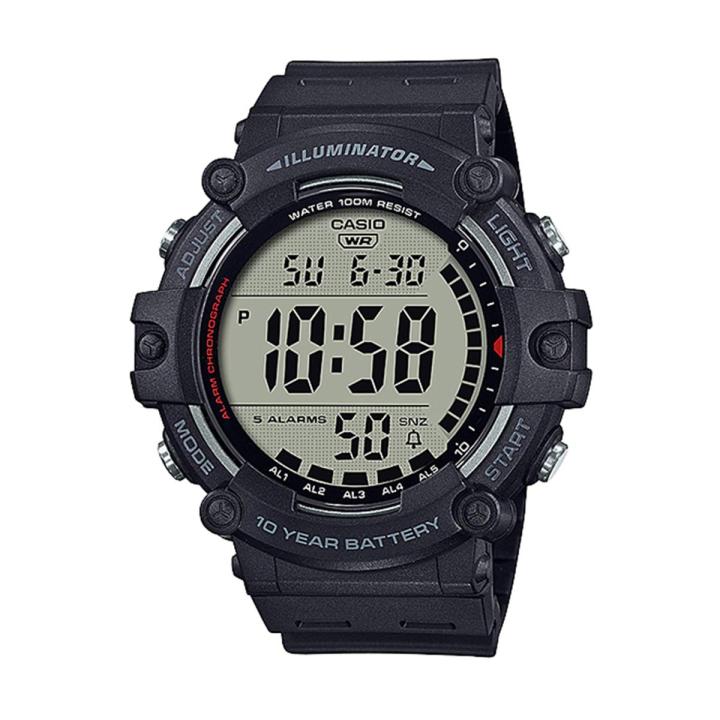 Casio General Black Resin Digital Multi-Function Black Resin Band Watch for Mens-AE-1500WH-1AVDF