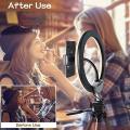 Makeup Ring Lights 10" Portable LED Selfie Lights (26cm) for Camera, Phone, TIK Tok, YouTube Video Shooting. Lightweight. For Video Making Selfie Ring Light Photography Dimmable Makeup 26cm Ring Light Video Live with Phone Holder USB Plug (NO STAND). 
