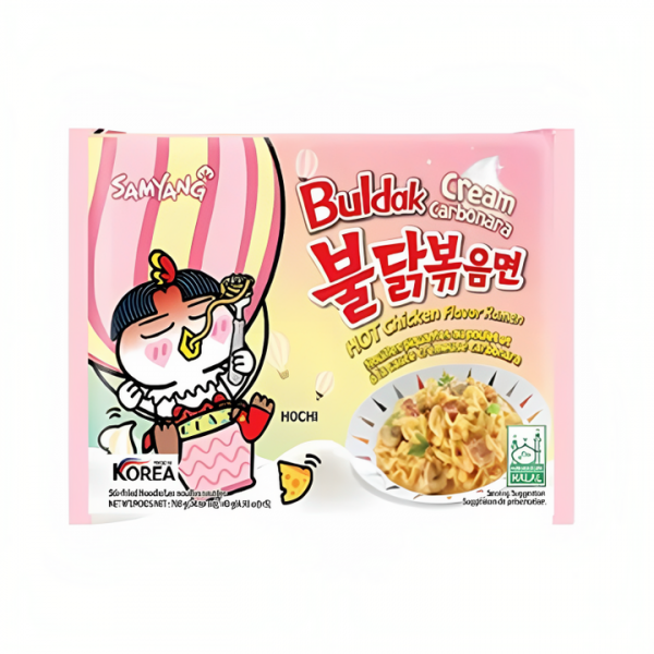 Samyang Buldak Ramen Cream Carbonara Hot Chicken Flavor 24.65 oz | Pack of 1 | Imported Noodles