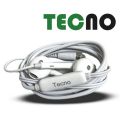 Tecno Original Handsfree White Wired Earphones for Gaming and Calling Universal Compatibility. 