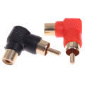 1Pair 90 Degree RCA Right Angle Connector Plug Adapters M/F Elbow Audio Adapter. 