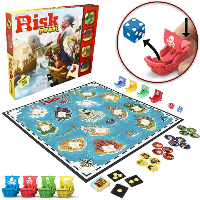 Risk Junior Strategy Board Game A Kid's Intro to The Classic Game for Ages 5 and Up - Pirate Themed - No.3138Y