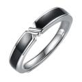 Creative Simple Black and White Adjustable Couple Rings Girl Boy Friend Valentine's Day Jewelry Gift. 