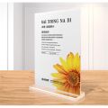A4 （297*210mm） Acrylic Advertising Poster Picture Sign Holder T Shape Table Menu Price Display Frame For Restaurants. 