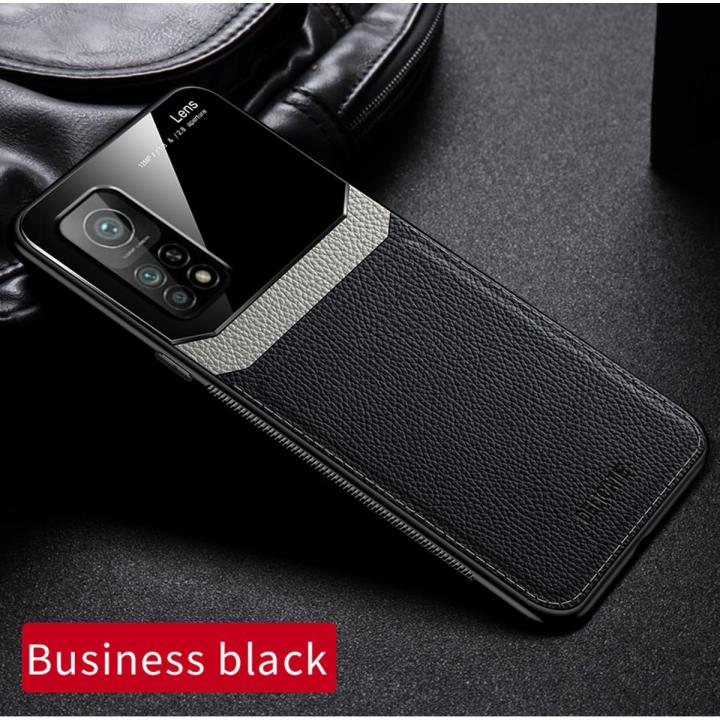 iCaseCover for Xiaomi Mi 10T 10T Pro Soft Case Hybrid TPU Leather Tempered Glass Shockproof Back Cover