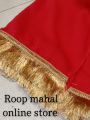 Red Saifoon Dupatta With Fancy Kiran Lace by Roop Mahal Online Store. 