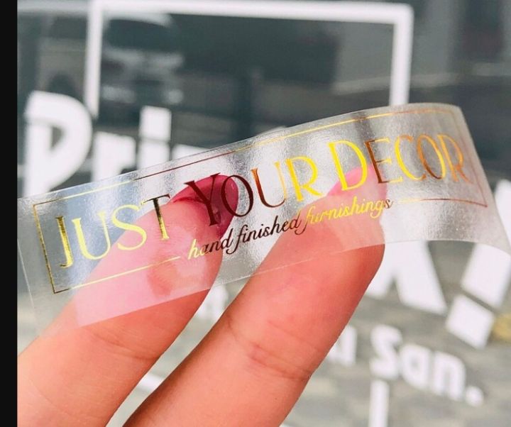 Gold Foil Printing, Gold Clear Custom Stickers, Transparent Stickers, Any Shape Custom Stickers, Logo Labels, Custom Product Labels