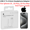 Apple Original USB-C to 3.5mm Headphone Jack Adapter for iPhone 15/15 Pro/Pro Max/Plus,  iPad Pro 11, iPad Pro 12.9 USB C to Aux Audio Dongle Cable Cord Compatible with  iPad Pro 11, iPad Pro 12.9/Samsung Galaxy S23/S23/S22/S21Ultra, Pixel, Type C Devices. 