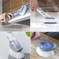 Decontamination Kitchen Cleaning Brush Scrubber Dish Liquid Soap Dispenser. 