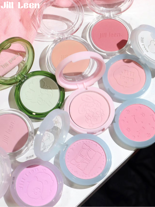 JILL LEEN Single Blush Embossed Matte Powder Blusher Small Colorful Soft Fog Makeup Women Jilleen BruberryBe