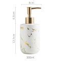 300ml/13 Oz Marble Pattern Ceramic Soap Dispenser/Cup with Golden Pump. 
