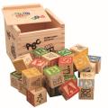 Alphabet Wooden Building Blocks Set With Storage Box Case Early Educational Toys, 27 Piece's ABC Wood Blocks. 
