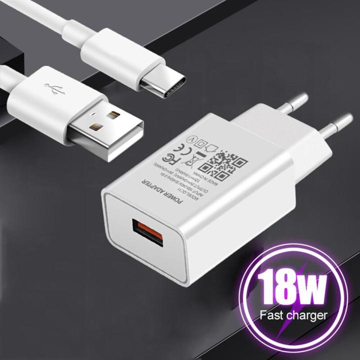 【2023】 18W Fast Charger EU Plug Phone Adater Type-c USB Cable For OPPO A93 A73 A72 A52 A5 A9 2020 F17 Realme X2 X3 X50 X7 3 5 6 7 Pro