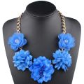 Claire Jin Trendy Mix and Match Different Kinds Five Flowers Necklace Women Exaggerated Jelly Clear Fashion Choker Party Jewelry. 
