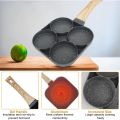Non-Stick Egg Frying Pan, 4-Hole Pancake Pan with Non-Stick Coating, Rectangular Frying Pan with Anti-scald Handle, for Breakfast, Fried Egg, Pancakes, for Induction Cookers & Gas Stoves. 