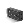 External USB Sound Card and Audio Adapter USB 2.0 Virtual 7.1 Channel Stereo 3.5mm Headphone Audio Adapter Microphone Sound Card and audio enhancer for Gamers. 