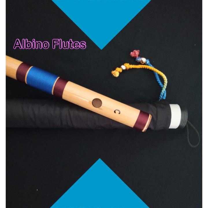 Albino C scale Natural Medium Side Blown Bamboo Bansuri/  Flute Recommended for Beginners
