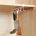 Mug Hooks Under Cabinet Hanging Holder for Mugs, Coffee Cups and Kitchen Utensils Display, 8 Hooks Suitable for Board Thickness Less Than 3cm. 
