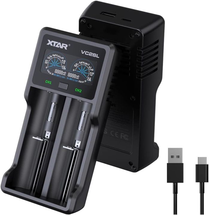 Universal Battery Charger XTAR VC2SL LCD Display Speedy Smart Charger for Rechargeable Batteries Ni-MH Ni-Cd AA AAA Li-ion IMR